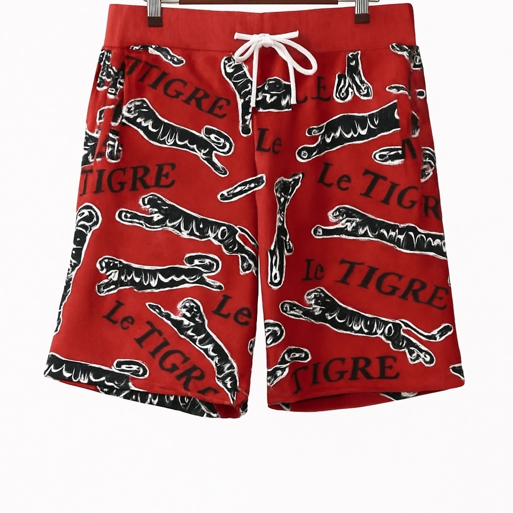 Le Tigre Red Graphic tiger mens Shorts